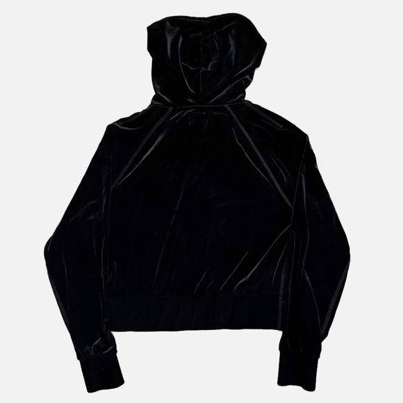 Rag & Bone Velvet Black Cropped Hoodie Relaxed Fit Sweater Small - Picture 8 of 14